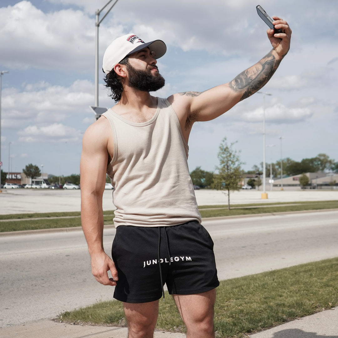 5' Double Mesh Shorts - Black