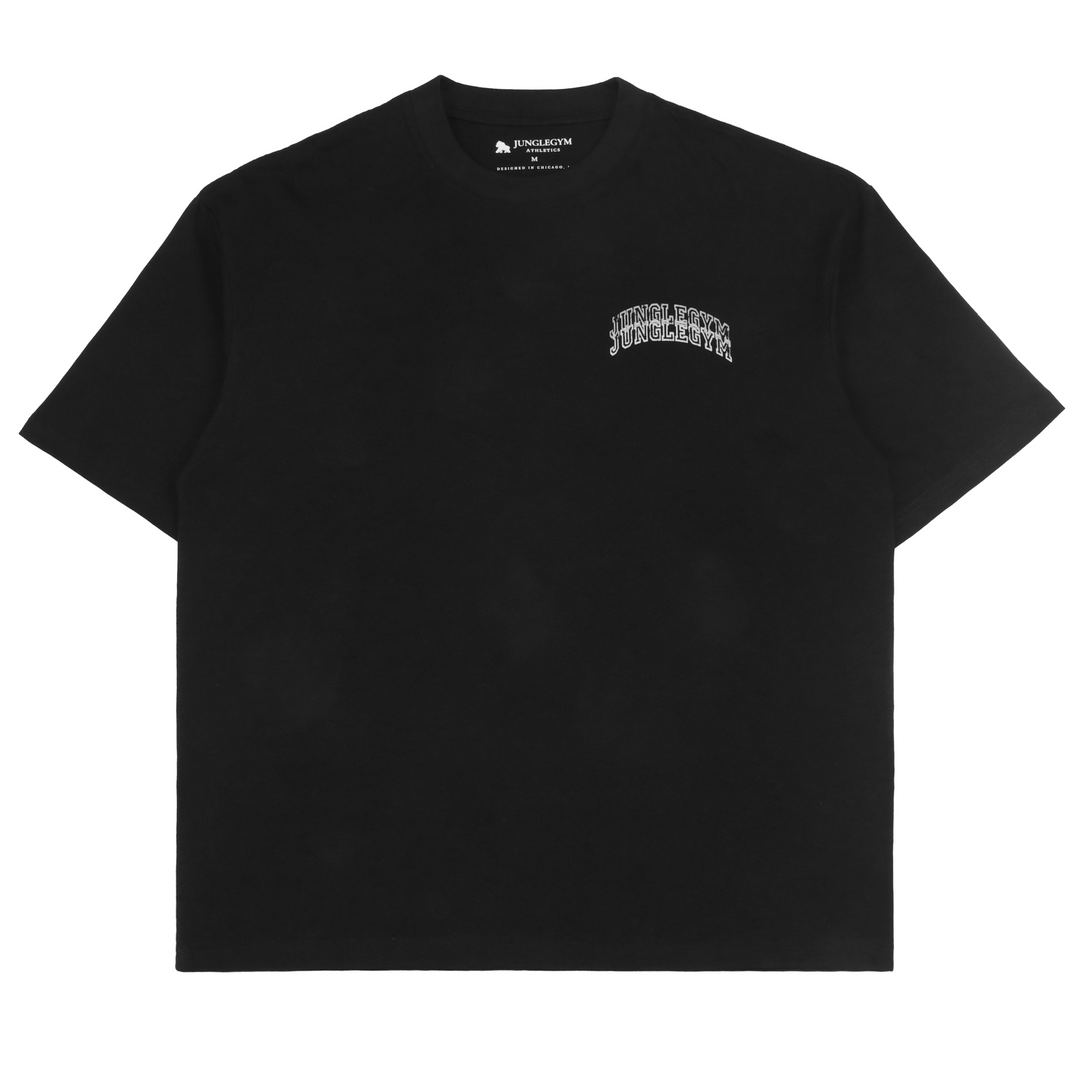 Oversized No Great Mind Print T-Shirt - Black