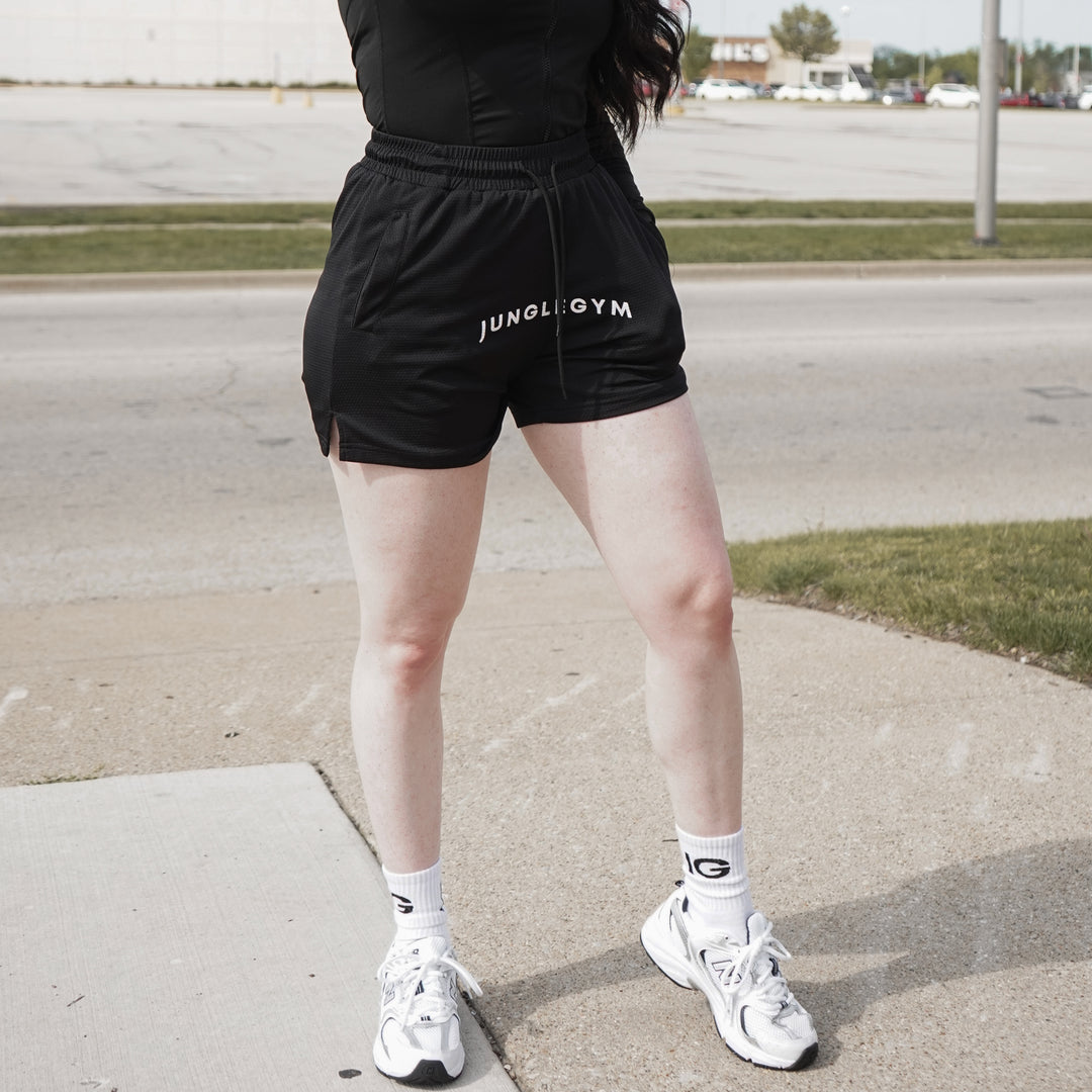 5' Double Mesh Shorts - Black