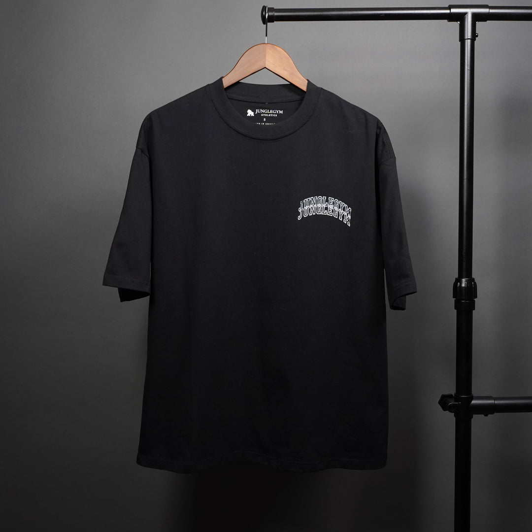 Oversized No Great Mind Print T-Shirt - Black