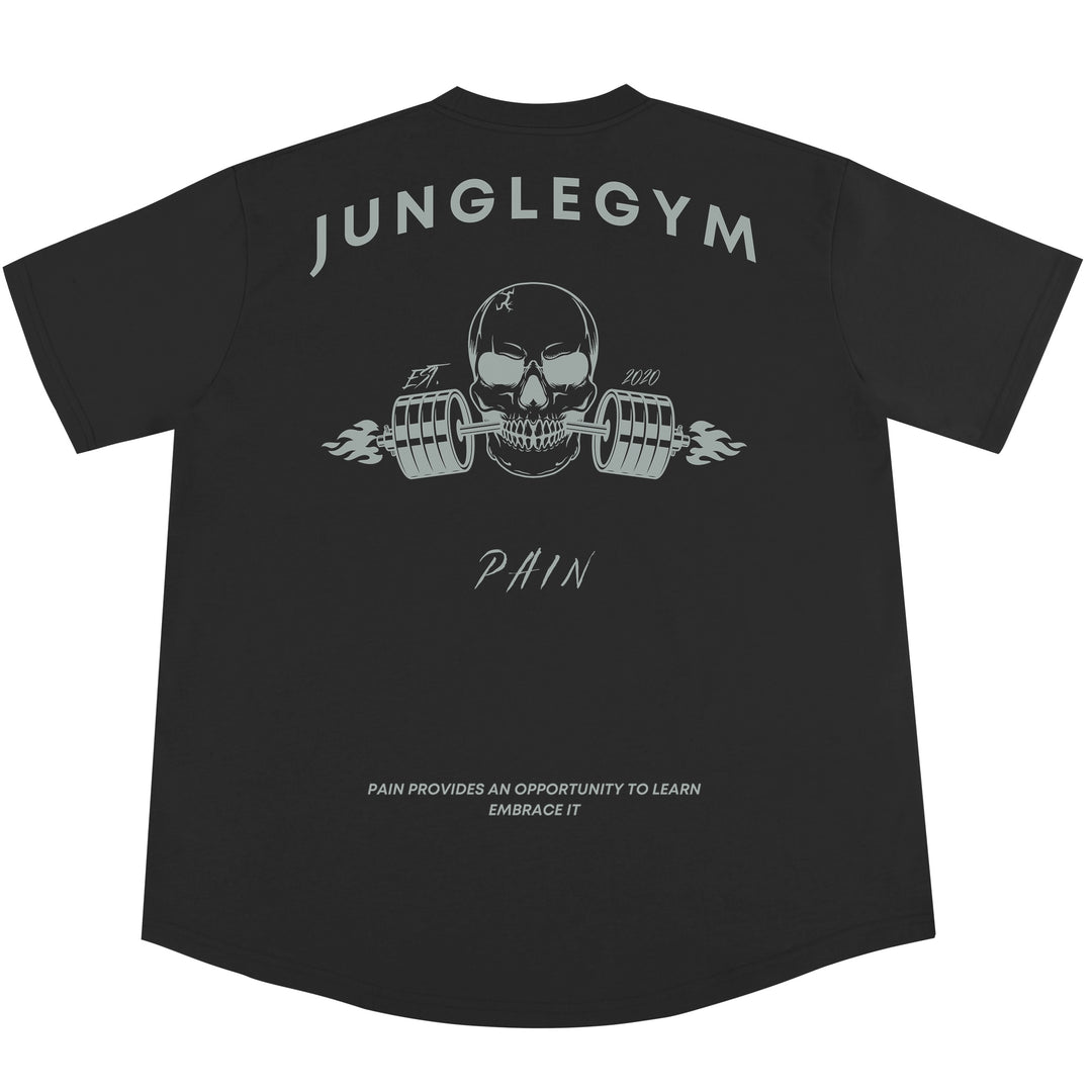 Premium Oversized T-Shirt - Black (Pain Skull)