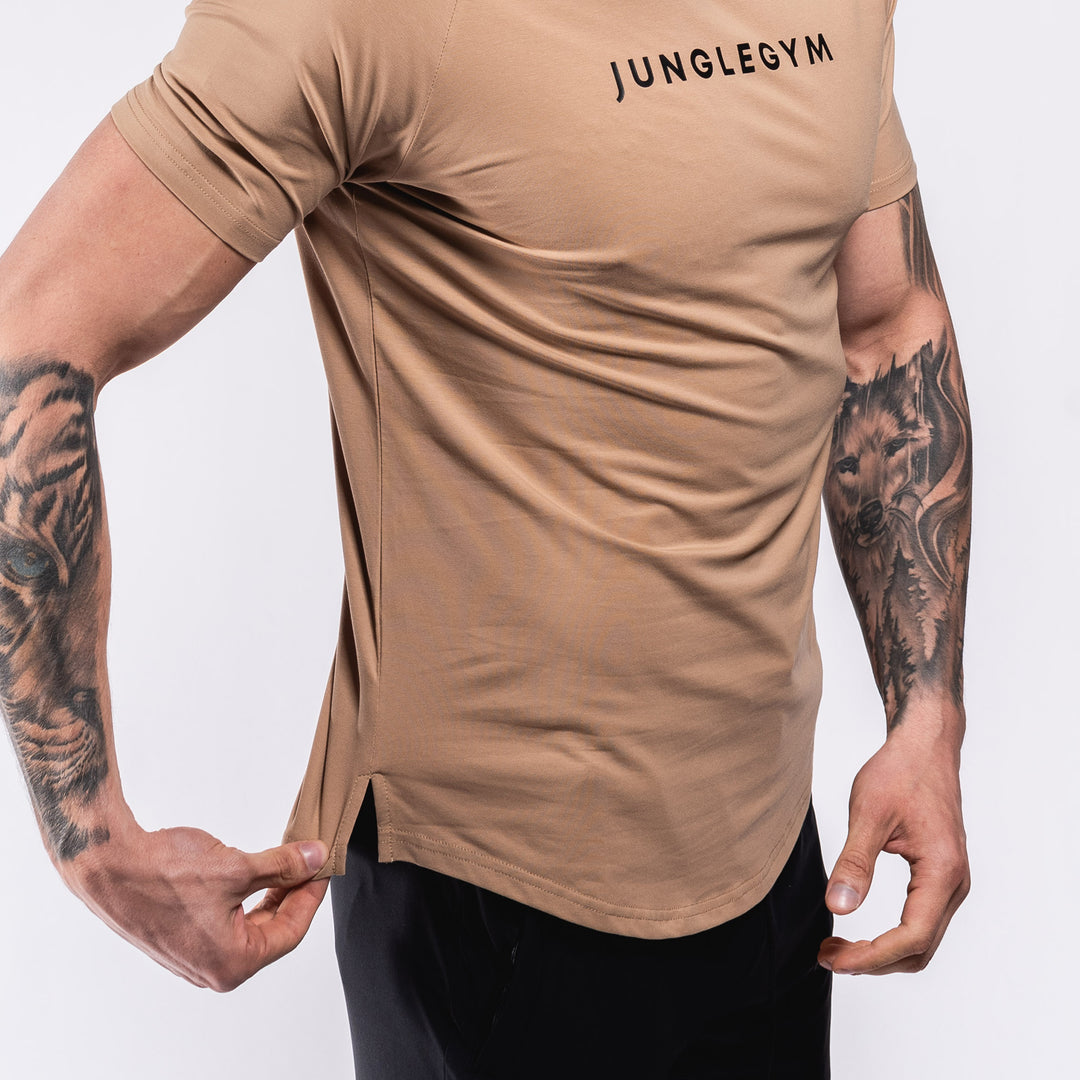 Performance Scooped T-Shirt - Dark Tan