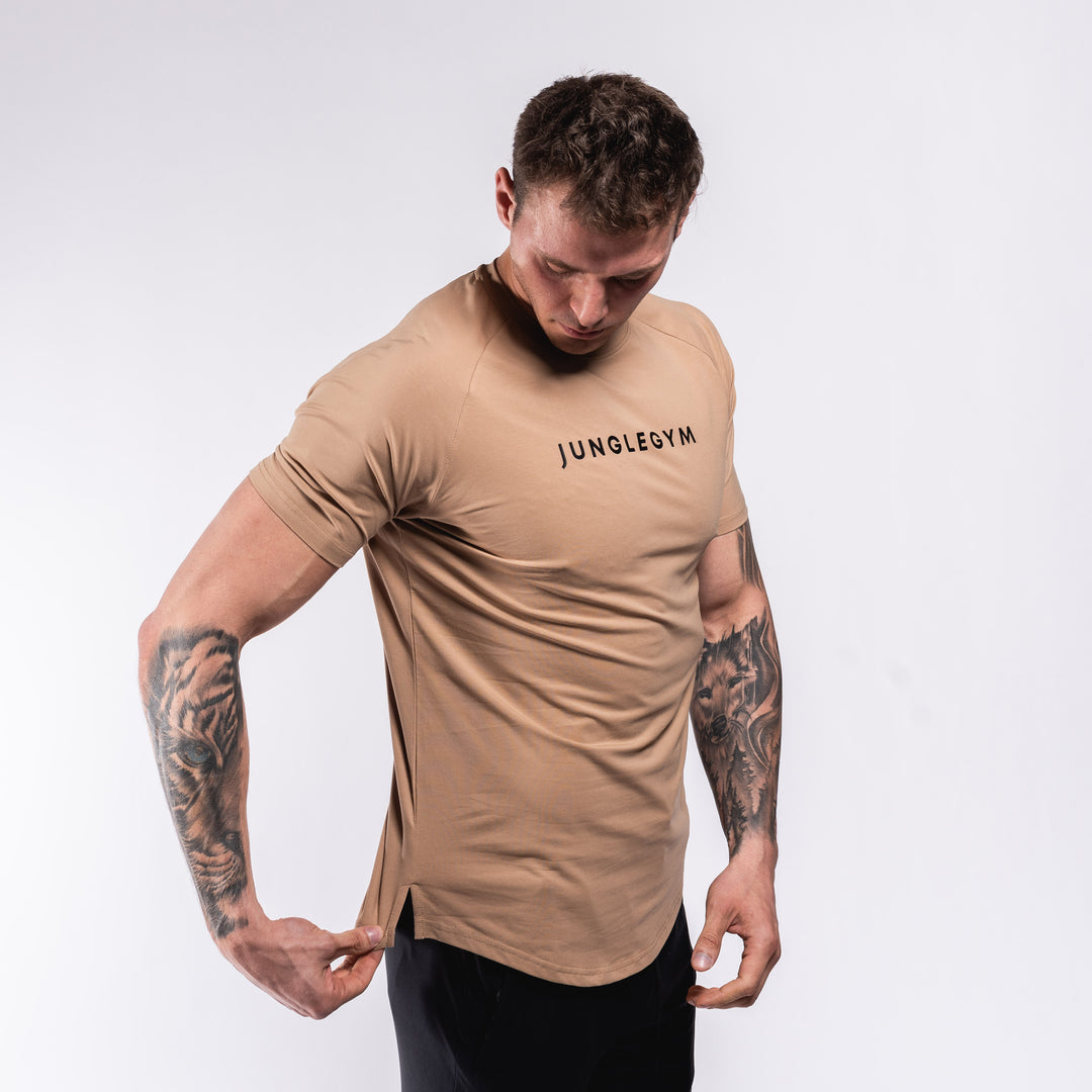 Performance Scooped T-Shirt - Dark Tan