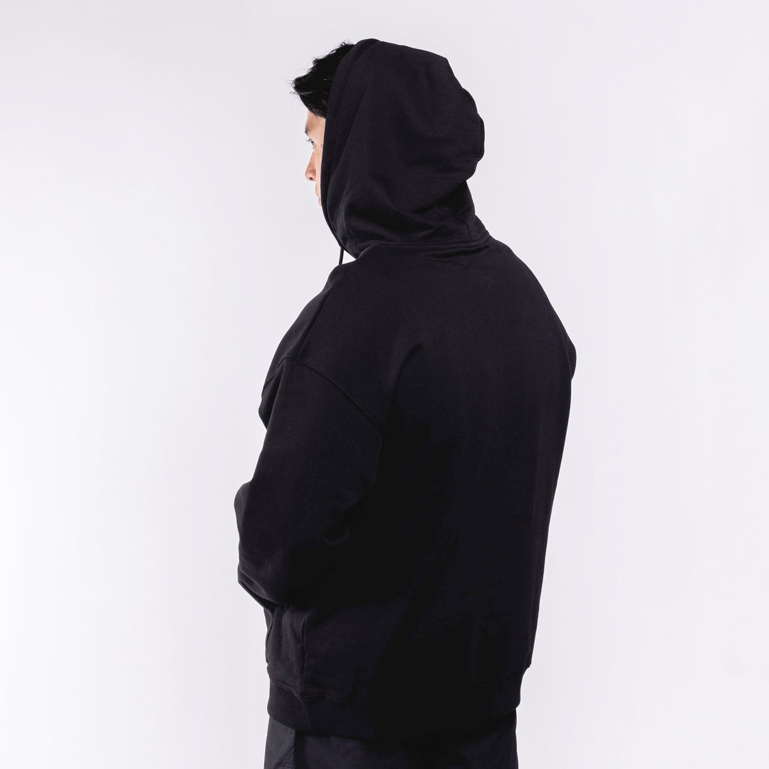 Oversized Pullover Hoodie - Black