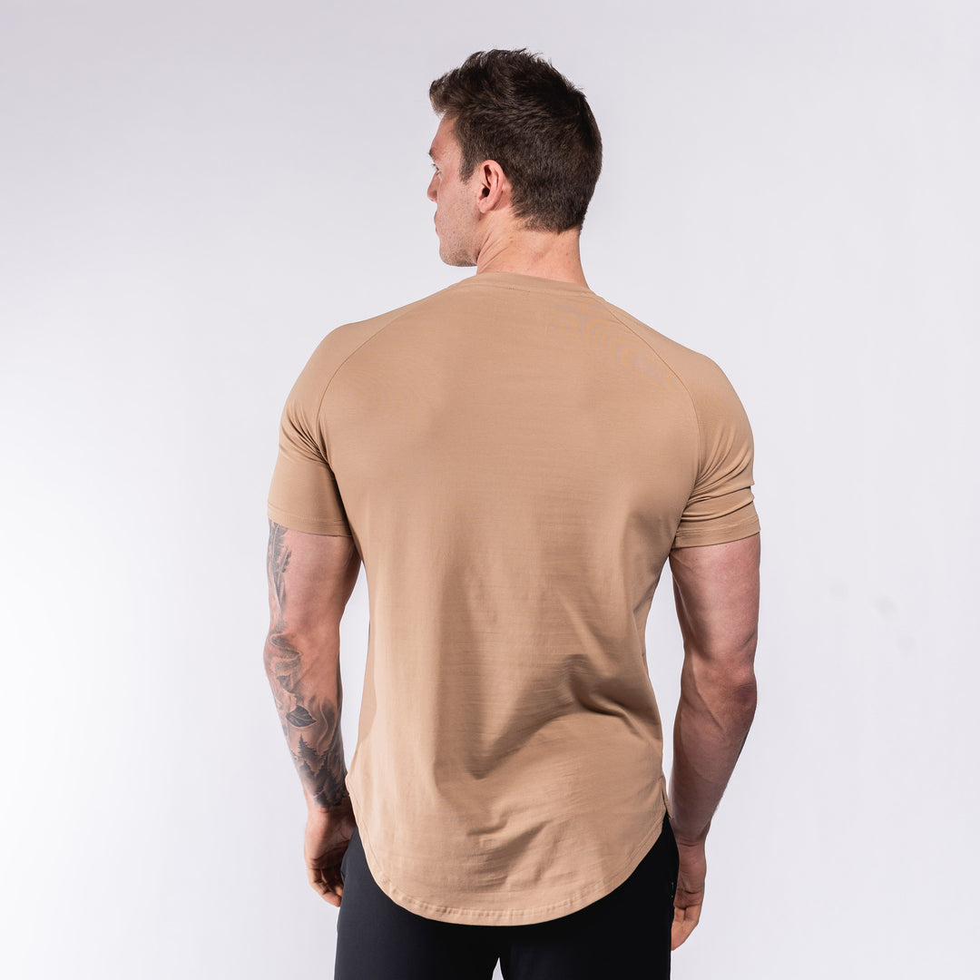 Performance Scooped T-Shirt - Dark Tan